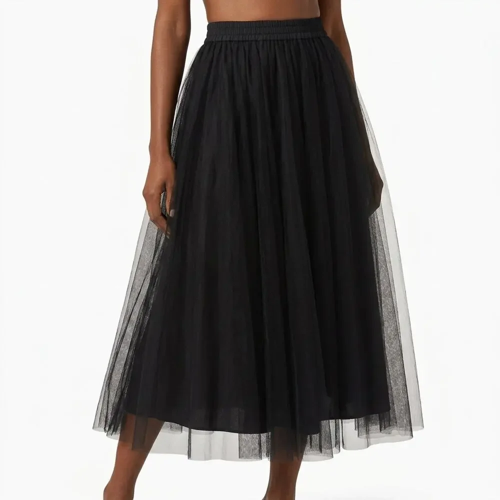 Miu Miu Made in Italy Black Midi Lined Skirt Women Size 40